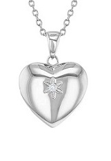 outstanding pure heart shaped photo pedant silver baby necklace